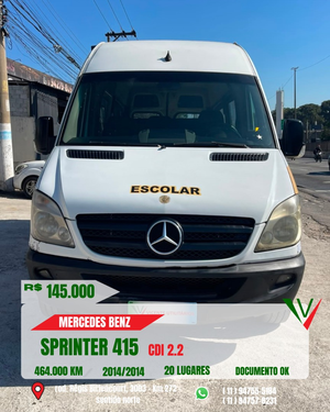 MERCEDES-BENZ SPRINTER 2.2 415 CDI VAN 16 LUGARES TETO ALTO 16V BI-TURBO