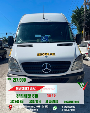 MERCEDES-BENZ SPRINTER 2.2 515 CDI VAN 18 LUGARES TETO ALTO 16V BI-TURBO