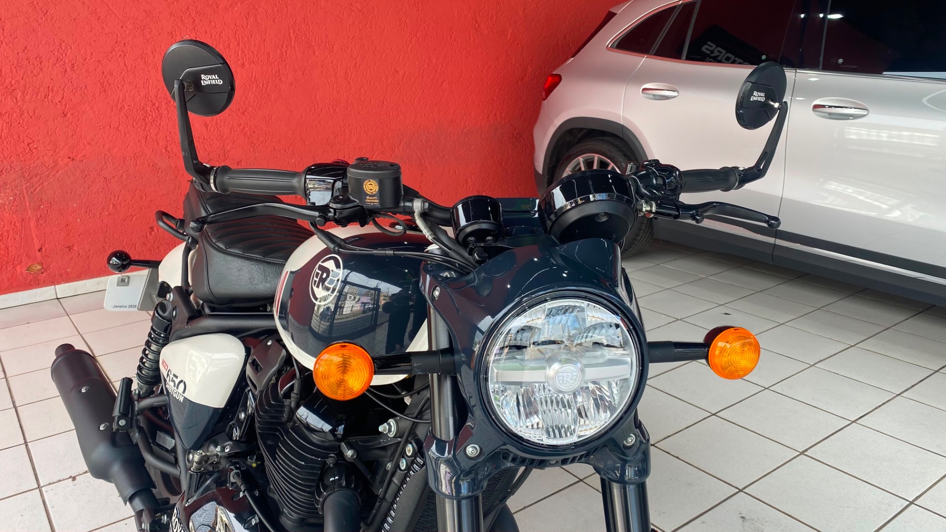 ROYAL ENFIELD SHOTGUN 650 STENCIL WHITE
